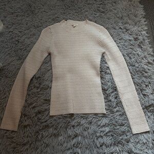 Tea N Rose Cream Textured Knit Long Sleeve - Small